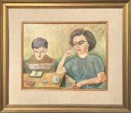 Mutter mit Sohn am Tisch (Robert Steinhof)