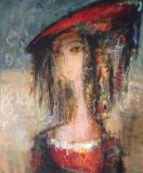 Damenbildnis mit rotem Hut (N.N.)