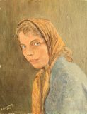 Frau mit braunem Kopftuch (B. Schmalfeldt)