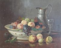 Stillleben mit Trauben, Pfirsichen und Zitrone (Anton Raufer-Redtwitz)